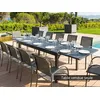 Image de Table Extensible Rectangulaire Alu Piazza 10/12 Places Graphite Hespride