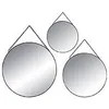 Image de Lot de 3 Miroirs Ã  suspendre en MÃ©tal Noir