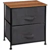 Image de Table de chevet Ã  2 Tiroirs - H. 51 cm - Gris foncÃ©