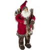 Image de DÃ©coration de NoÃ«l d'intÃ©rieur PÃ¨re NoÃ«l traditionnel - Hauteur 124 cm - Rouge, blanc et marron.