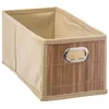 Image de BoÃ®te de rangement profonde en bambou et tissu Mix'n modul - Beige