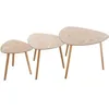 Image de Lot de 3 tables basses - DÃ©cor frÃªne - L 59,5 x P 59,5 x H 51 cm - MILEO