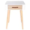 Image de The Home Deco Factory Hd3739 Chevet 1 Tiroir En Bois Mdf Blanc 37x37x37.5 Cm