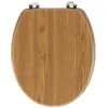 Image de Abattant WC en MDF avec charniÃ¨res mÃ©tal effet bois coloris chÃªne