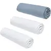 Image de Lot De 3 Draps Housses Today Essential - 160 X 200 Cm - 2 Personnes - 100% Coton - Craie/ Denim