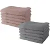 Image de Lot De 10 Serviettes De Toilette Today 50x90 Cm 100% Coton - 5 Roses Des Sables + 5 Acier