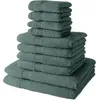 Image de Lot de 10 serviettes de bain TODAY comprenant 4 serviettes 30x50 + 4 serveites 50x90 + 2 Draps de bain 70x130cm 100% Coton - CÃ©ladon