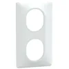 Image de Plaque de finition double verticale Schneider Electric Ovalis blanche