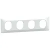 Image de Plaque de finition quadruple Schneider Electric Ovalis blanc