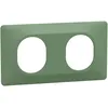 Image de Plaque de finition 2 postes Schneider Electric Ovalis S320704B coloris vert forÃªt l.158 x P.10 x H.87 mm