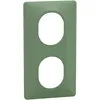 Image de Plaque de finition 2 postes Schneider Electric Ovalis S320724B coloris vert forÃªt l.87 x P.10 x H.158 mm