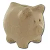 Image de Support à décorer en papier mâché - Cochon tirelire - 12 x 12 cm