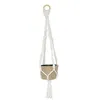 Image de Grande suspension macramé avec cache-pot 12,5 x 12,5 x 57 cm