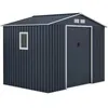Image de Abri De Jardin En MÃ©tal 5.29 MÂ² - Kit D'ancrage Inclus - Gris Anthracite