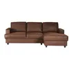 Image de PAUL CanapÃ© d'angle droit 4 places - Tissu Marron vintage - Contemporain - L 215 x p 140 cm