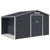 Image de Abri De Jardin En MÃ©tal 8,72 MÂ² - Kit D'ancrage Inclus - Gris Anthracite