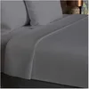 Image de Drap Plat En Coton 57 Fils 260x300 Cm Uni Gris, Par Soleil D'ocre