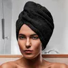 Image de Serviette De Bain Pour La TÃªte En Coton 24x62 Cm Lagune Noir, Par Soleil D'ocre