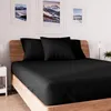 Image de Drap Housse En Coton 160x200 Cm Jersey Noir, Par Soleil D'ocre