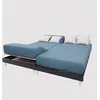 Image de Drap Housse Tpr En Coton 57 Fils 2x70x190 Cm Uni Bleu Canard, Par Soleil D'ocre