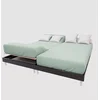 Image de Drap Housse Tpr En Coton 57 Fils 2x80x200 Cm Uni Vert Eau, Par Soleil D'ocre