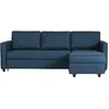 Image de CanapÃ© d'angle convertible rÃ©versible 3 places CATS - Tissu bleu - L 222 x P 150 x H 86 cm