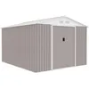 Image de Abri De Jardin En MÃ©tal 8,84 MÂ² - Kit D'ancrage Inclus - Taupe