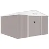 Image de Abri De Jardin En MÃ©tal 10,2 MÂ² - Kit D'ancrage Inclus - Taupe