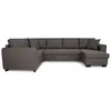 Image de CANAPÃ D'ANGLE PANORAMIQUE CONVERTIBLE RÃVERSIBLE - TISSU GRIS - L 313 X P 213 X H 90 CM - HAMILTON - FABRIQUÃ EN UKRAINE