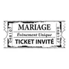 Image de Tampon bois - Ticket mariage - 5,4 x 2,3 cm