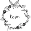 Image de Tampon Bois Love - 6 X 6 Cm
