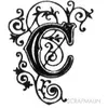Image de Tampon bois - Alphabet arabesque C - 2,3 x 1,9 cm