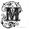Image de Tampon bois - Alphabet arabesque M - 2,4 x 1,9 cm