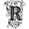 Image de Tampon bois - Alphabet arabesque R - 2,4 x 1,7 cm