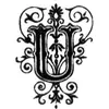 Image de Tampon bois - Alphabet arabesque U - 2,4 x 1,8 cm