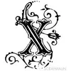 Image de Tampon bois - Alphabet arabesque X - 2,3 x 2 cm