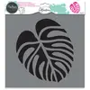 Image de Pochoir textile Feuille tropicale - 28 x 28 cm