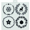 Image de Pochoir déco Couronnes de Noël 30 x 30 cm