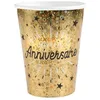Image de 10 GOBELETS CARTON ANNIVERSAIRE HOLO 27CL OR