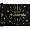 Image de Chemin De Table IntissÃ© Anniversaire Noir Et Or 5 M X 30 Cm DÃ©co Chic