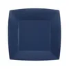 Image de 10 ASSIETTES CARTON BIO CARRÃES 18CM BLEU MARINE
