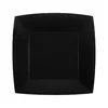 Image de 10 ASSIETTES CARTON BIO CARRÃES 18CM NOIR