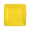 Image de 10 ASSIETTES CARTON BIO CARRÃES 23CM JAUNE