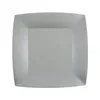Image de 10 ASSIETTES CARTON BIO CARRÃES 23CM ARGENT