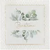 Image de 20 SERVIETTES PAPIER BAPTÃME FEUILLAGE 33CM BLANC