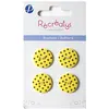 Image de Boutons de customisation - jaune à pois marron - 1,8 cm - 4 pces