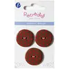 Image de Boutons de customisation - marron à pois rouges - 2,5 cm - 3 pces
