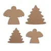 Image de Support à décorer en bois medium - Anges & Sapins -