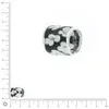 Image de Perle en verre cylindrique fleur noir et blanc - L. 13 mm