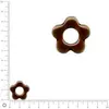 Image de Breloque fleur émaillée pour bague à monter Ø 20 mm - Chocolat